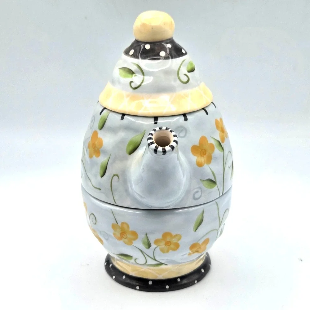 Bella Casa by GANZ Tea For One Nesting Teapot & Teacup Set‎ Cottage Shabby Chic